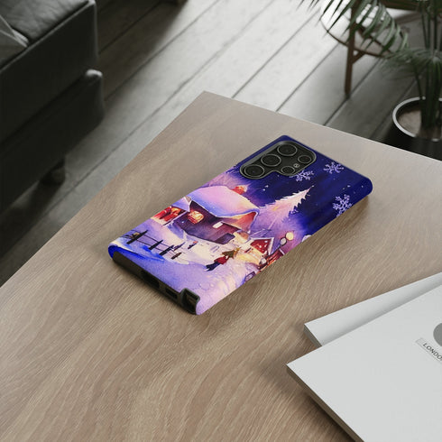 Christmas Homes in the Snow - Impact Resistant Phone Case